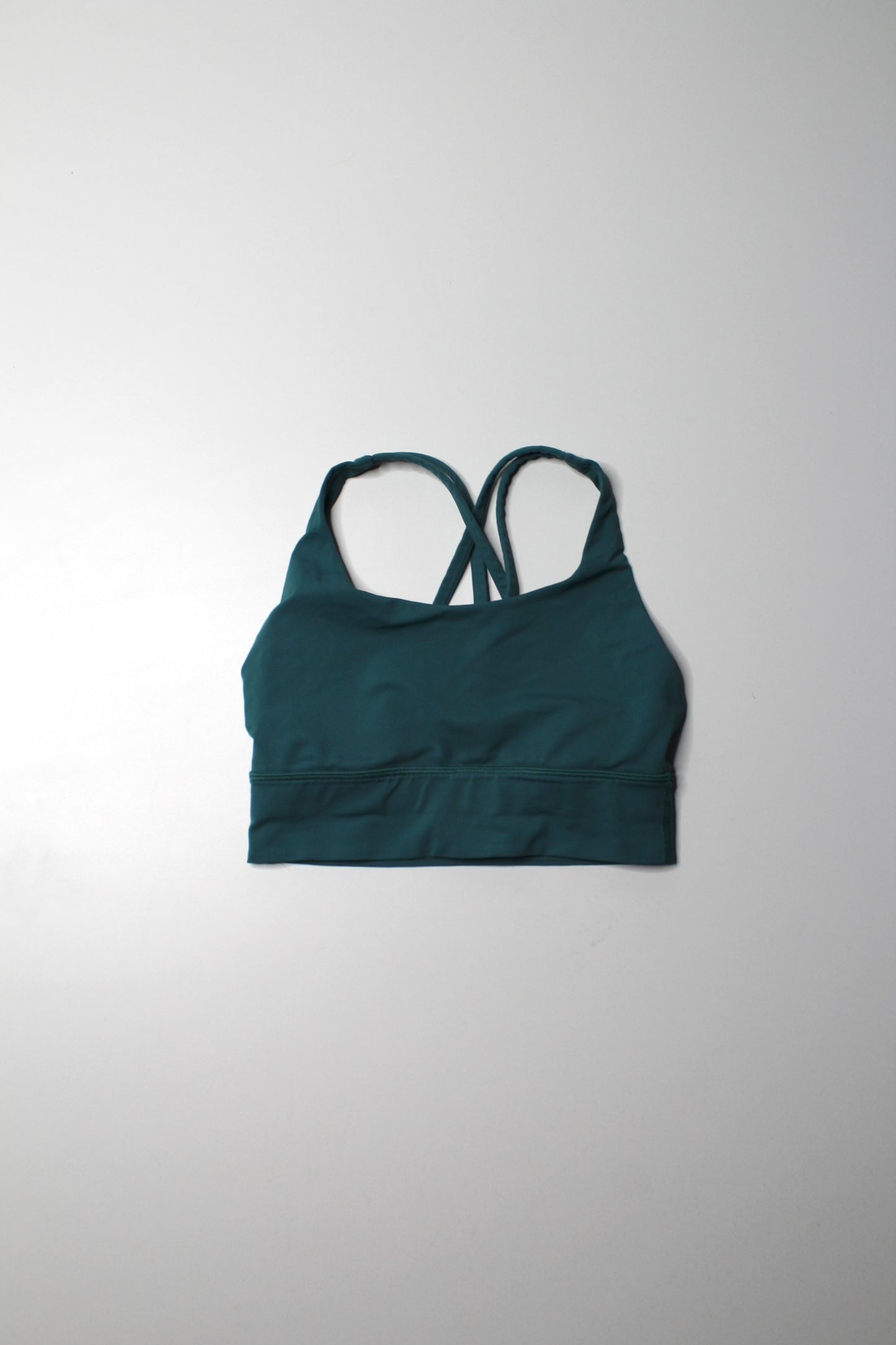 Lululemon green ‘energy’ bra, size 4 *long line