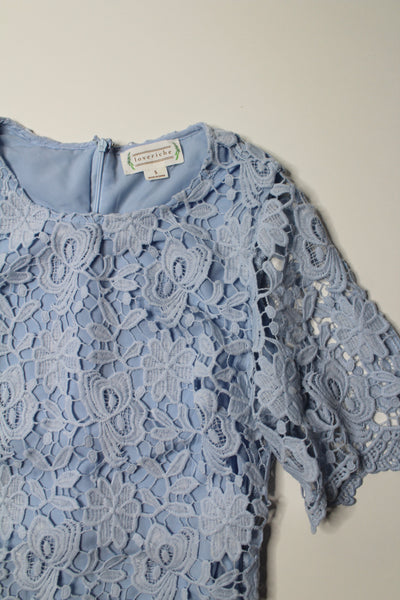 Loveriche baby blue lace shift dress, size small