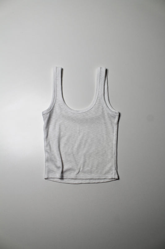 Vuori white ribbed cropped tank, no size. Fits like small