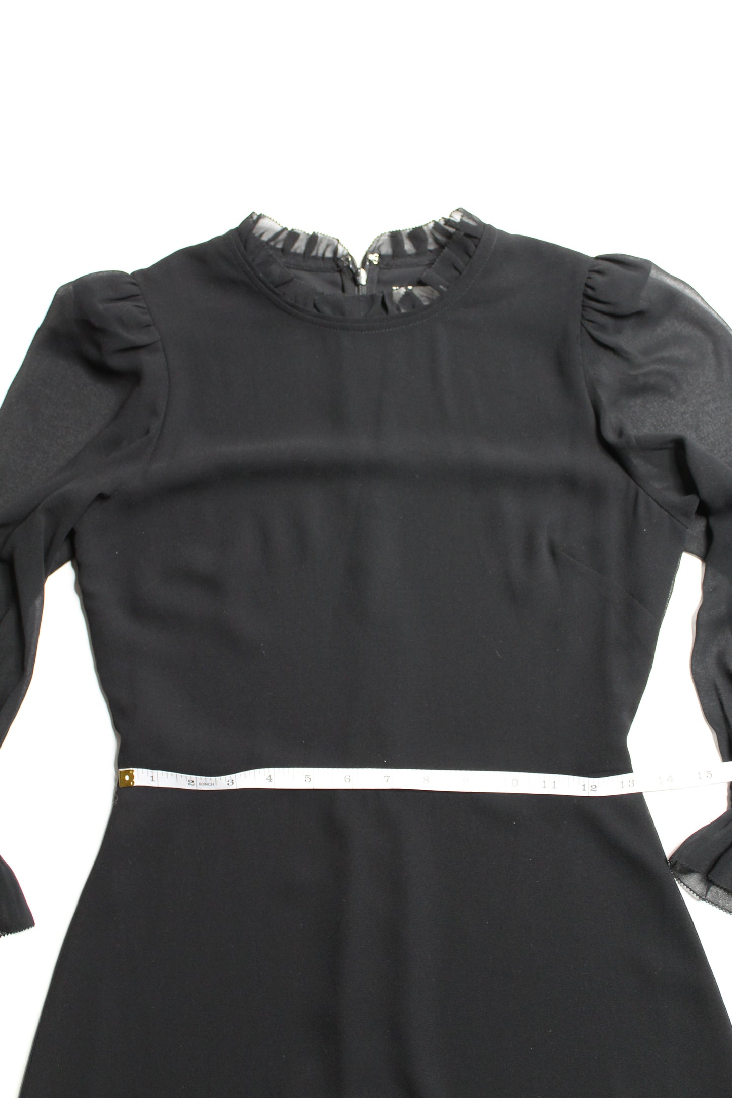 Aritzia Wilfred 'swept' black chiffon mini dress, size 4