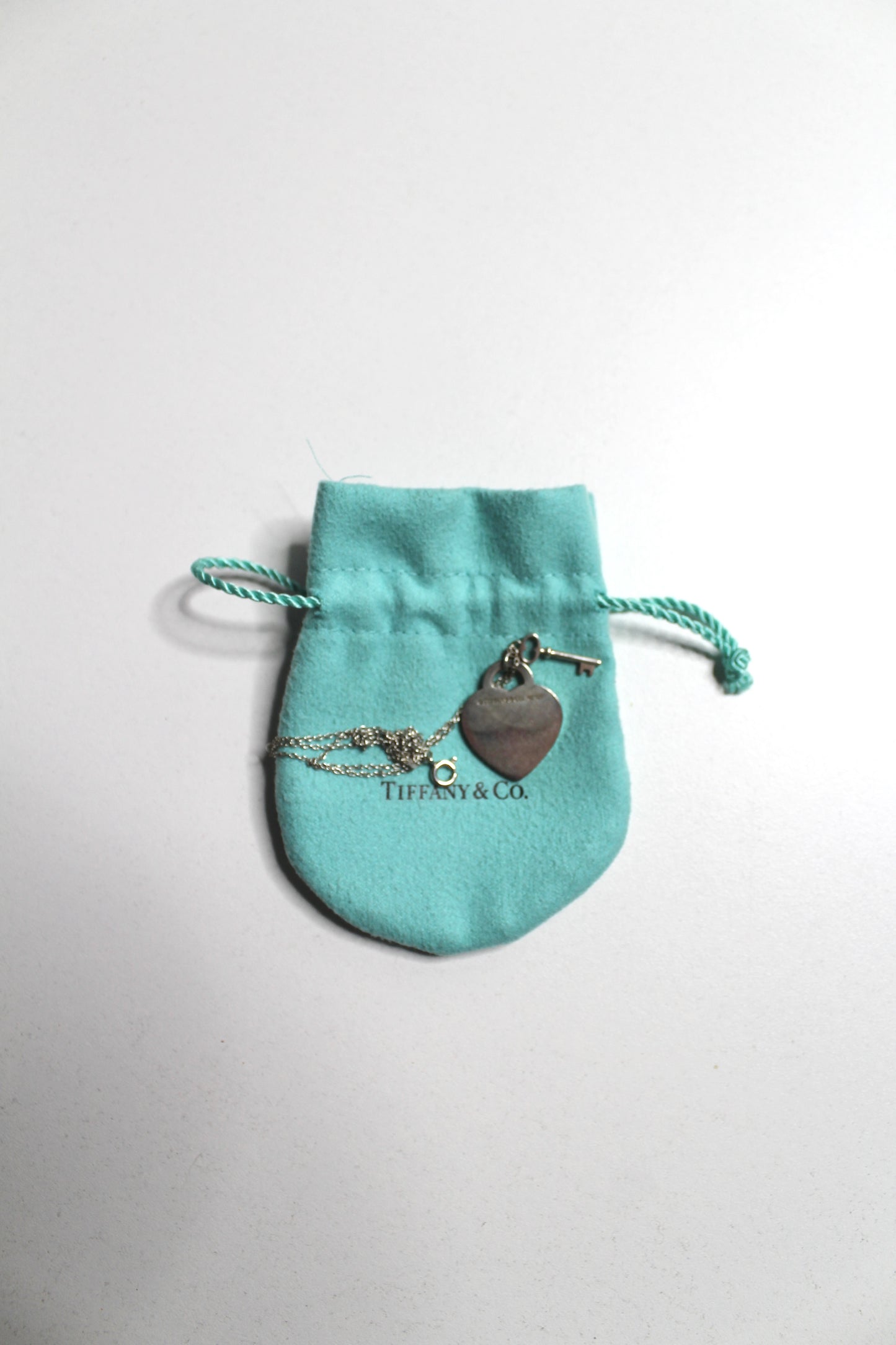 Tiffany & Co. Heart Tag With Key Pendant Necklace