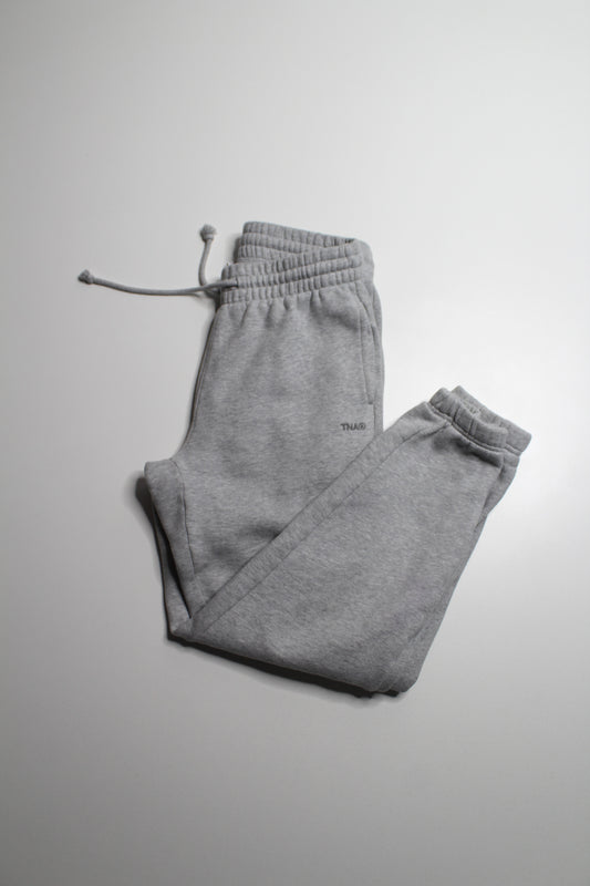 Aritzia TNA sweat fleece grey COZY ‘boyfriend fit’ joggers, size small