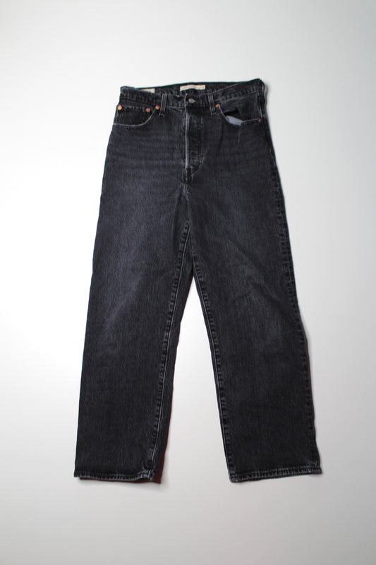 Levis black wash ‘ribcage straight ankle’ jeans, size 30