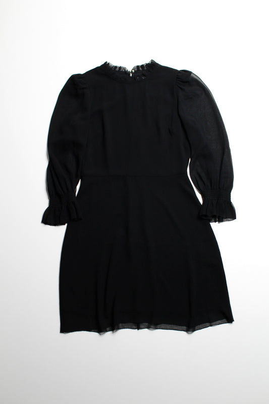Aritzia Wilfred 'swept' black chiffon mini dress, size 4
