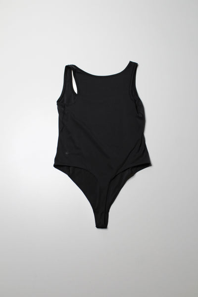 Lululemon black ‘wundermost ultra soft nulu square neck’ bodysuit, no size. Fits like medium