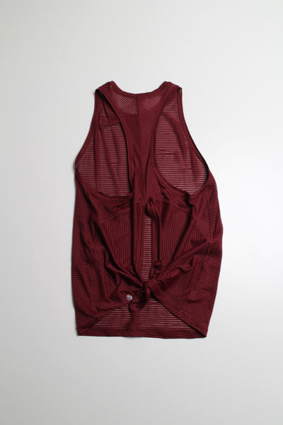 Lululemon deep red meet halfway tie back tank, no size. Fits like size 4 *striped (price reduced: was $30)