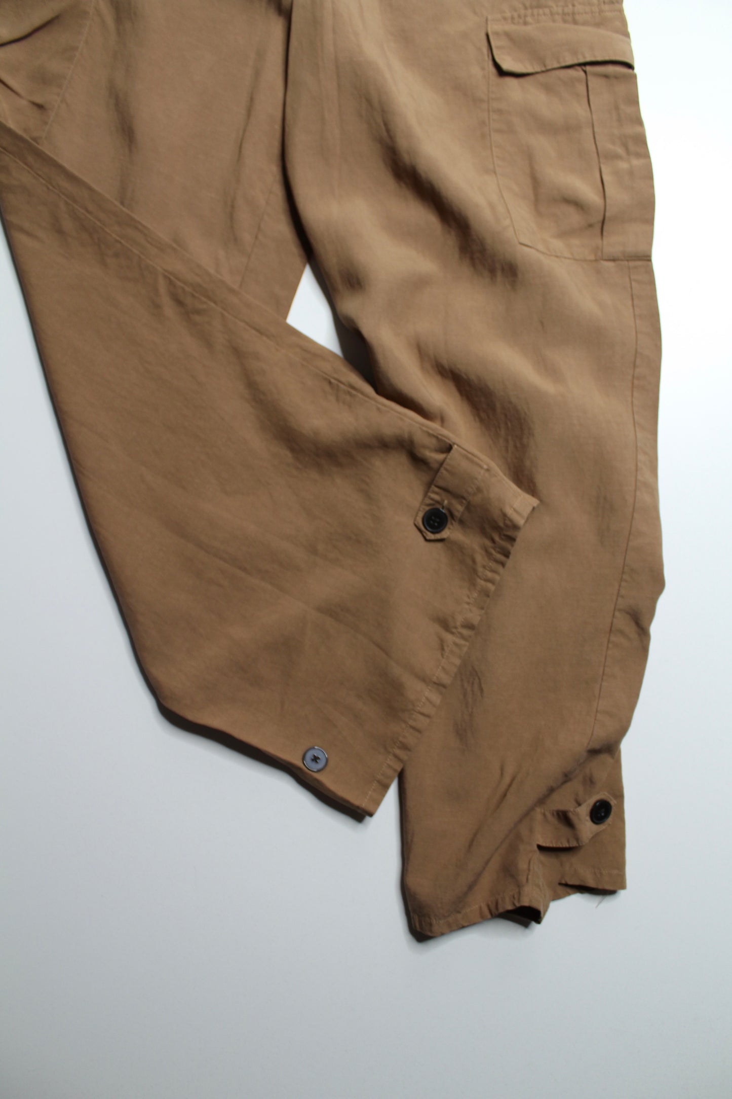 Frank And Oak brown wide leg tencel/linen pant, size 4