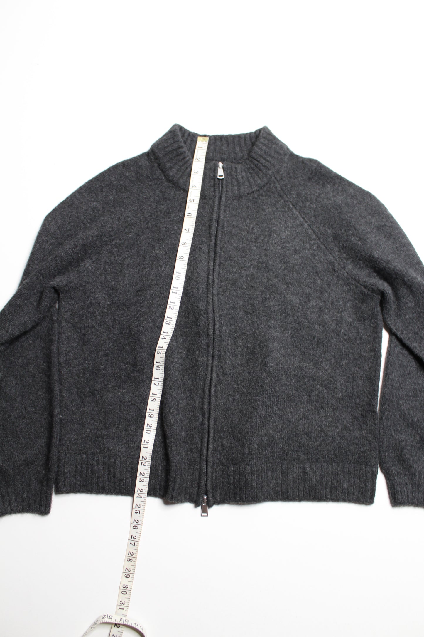 Smash + Tess dark grey knit zip up sweater, size M/L (loose fit)
