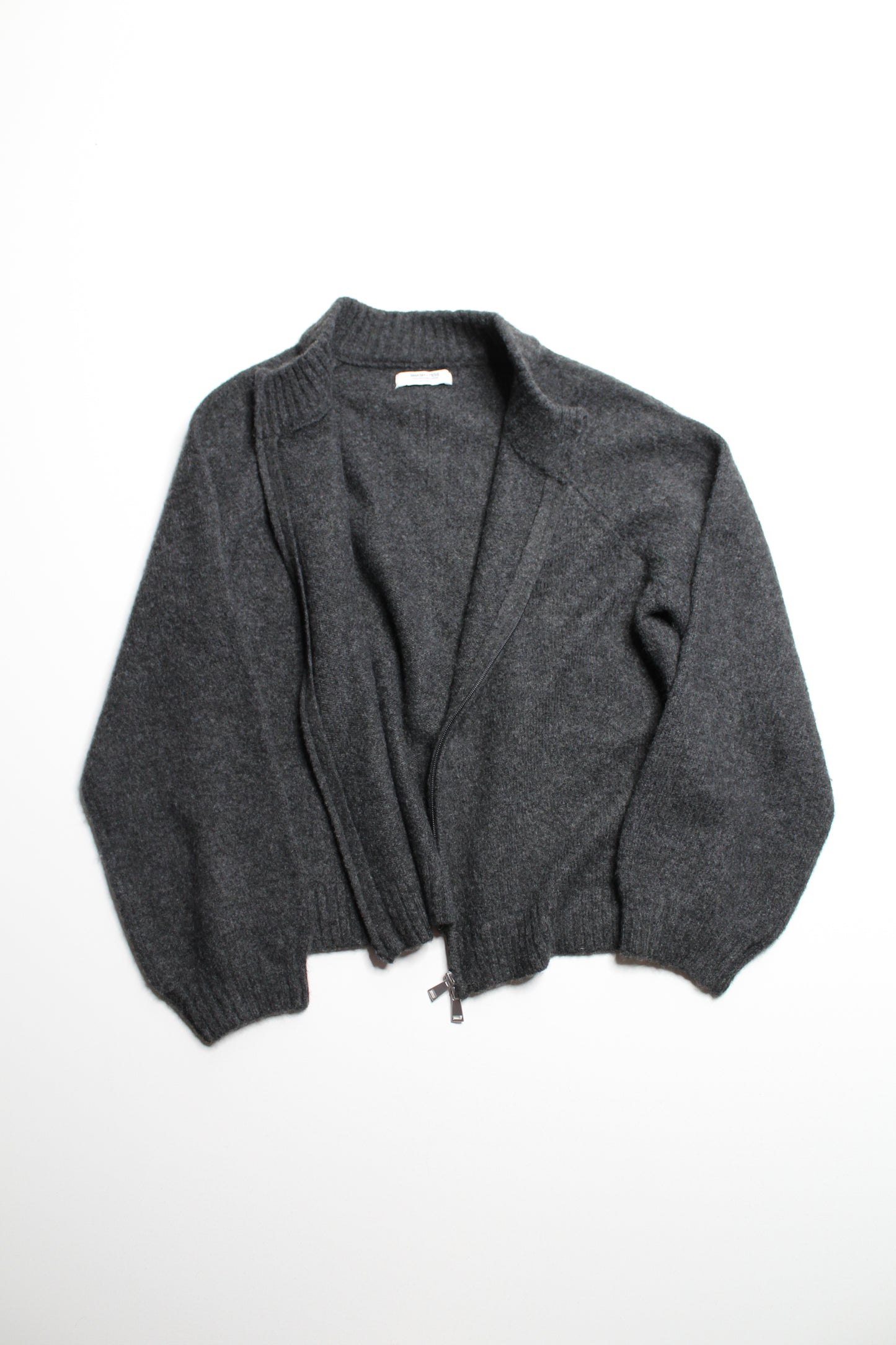 Smash + Tess dark grey knit zip up sweater, size M/L (loose fit)