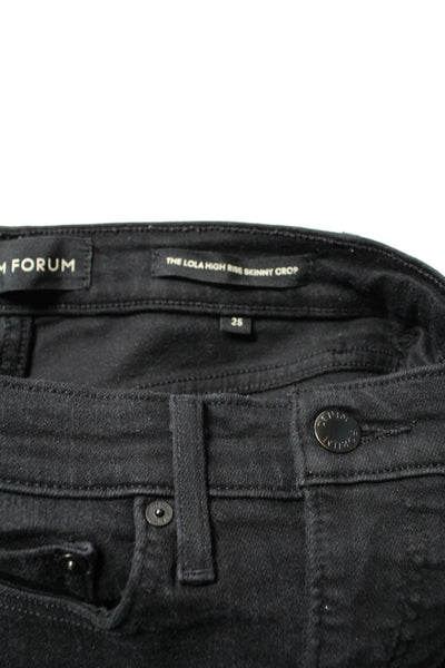 Aritzia Denim Forum black ‘Lola’ high rise skinny crop jeans, size 25 (24”)