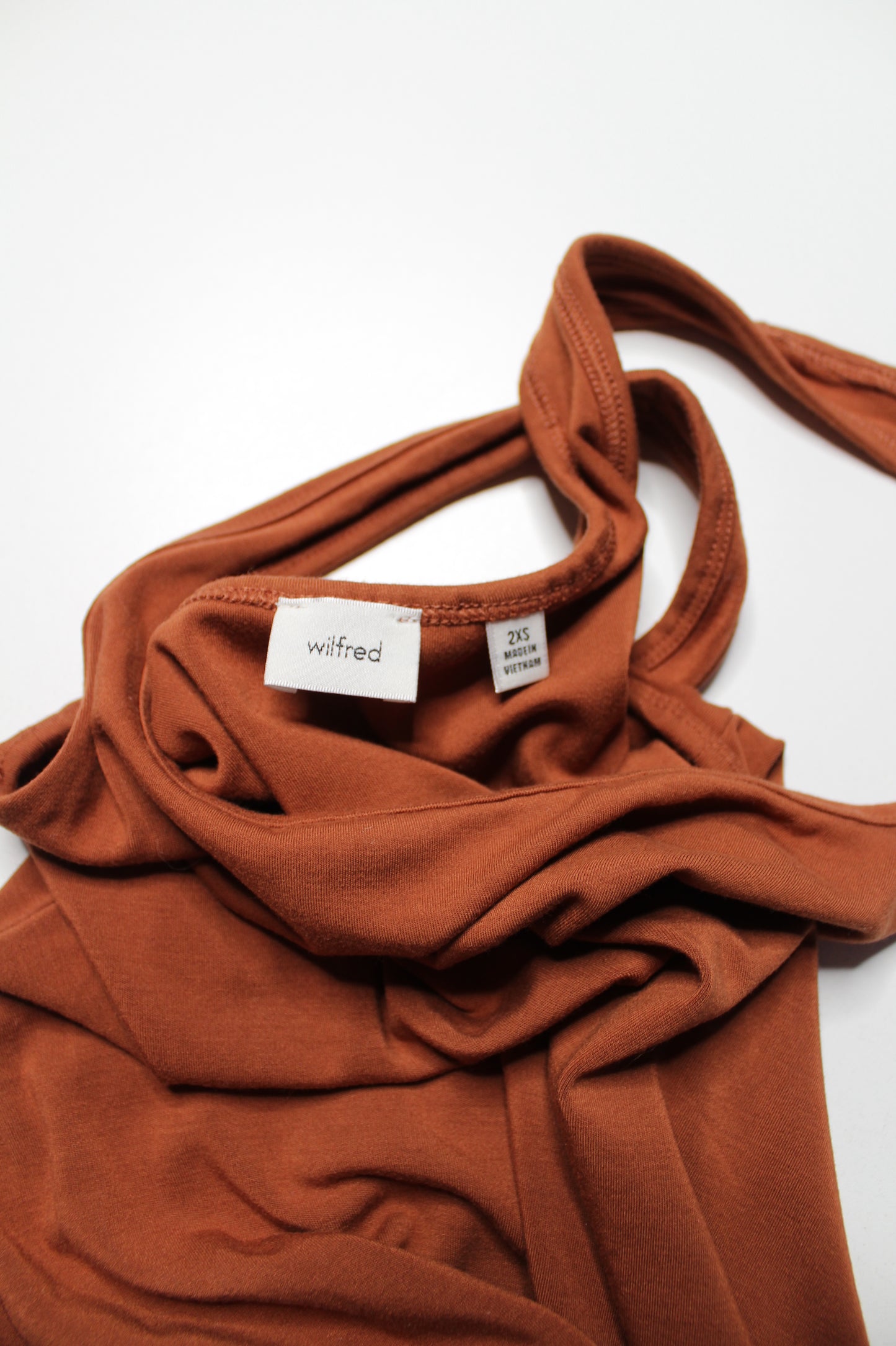 Aritzia Wilfred rust modal mini tank dress, size xxs