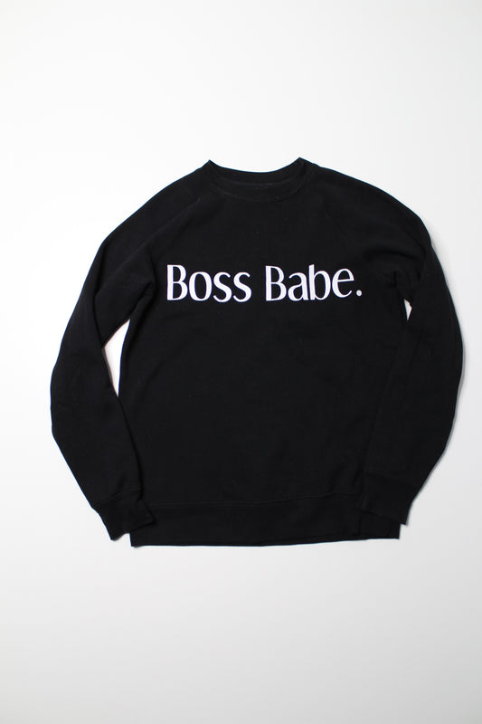 Brunette The Label black ‘BOSS BABE’ sweater, size XS/S (loose fit)