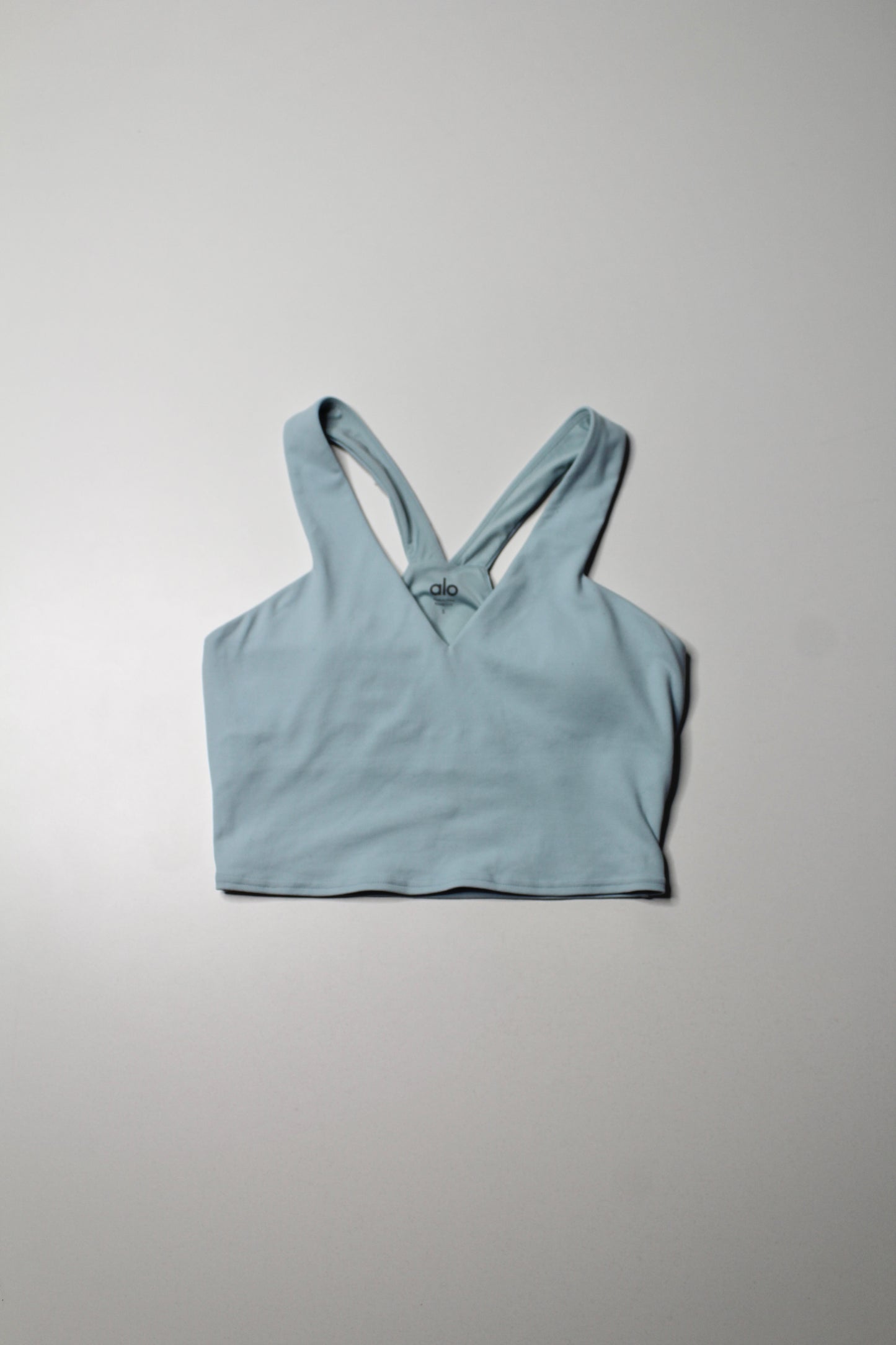 Alo Yoga light blue ‘airbrush real bra’ tank, size small (additional 10% off)