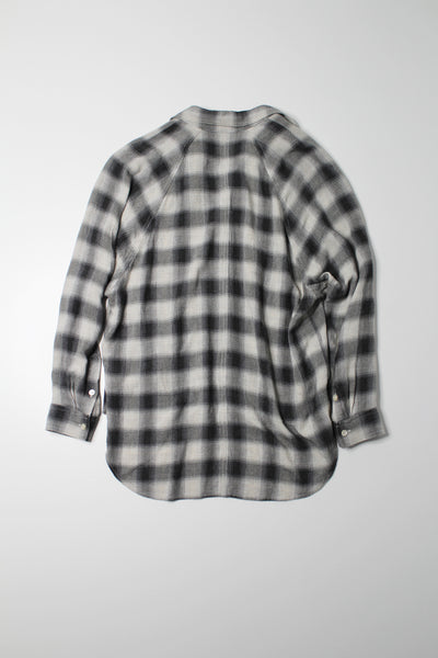 Aritzia Wilfred Free plaid flannel boyfriend long sleeve, size xsmall (loose fit)