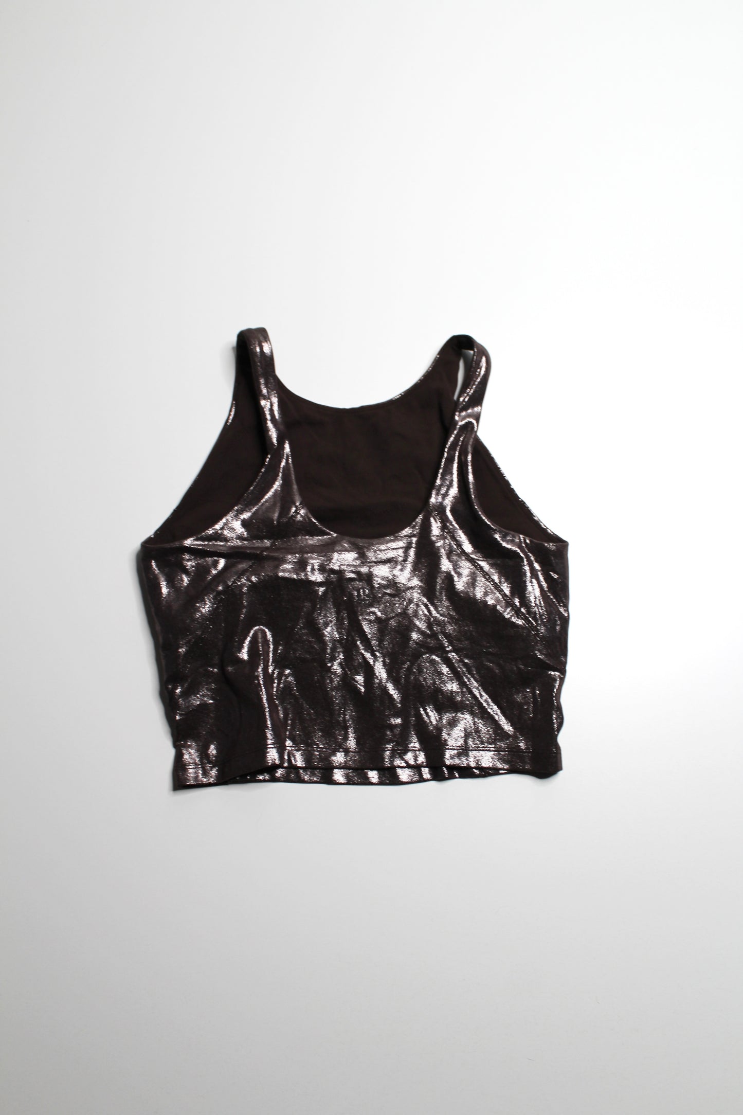 Lululemon radiate foil print french press high neck ‘align’ tank, size 8 *shine