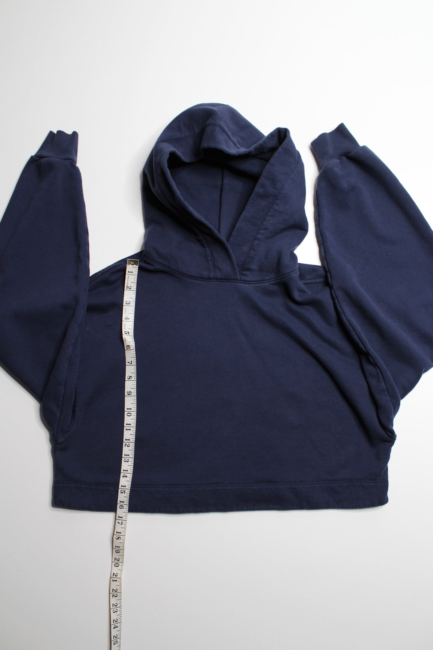 Alo Yoga navy cropped hoodie, no size. Fits like medium (sale: was $68)
