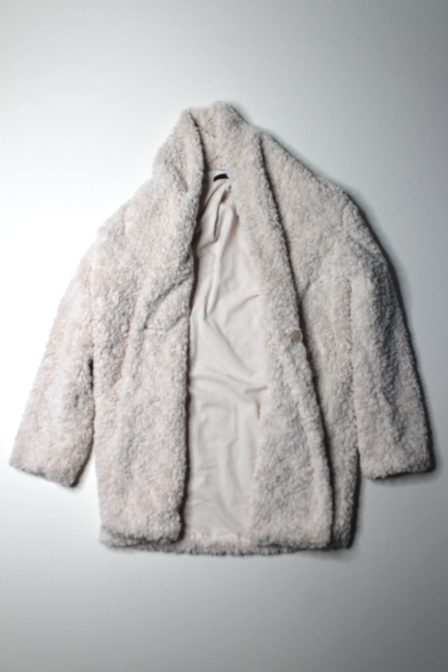 Black Tape cream fuzzy jacket, size small (50% off)