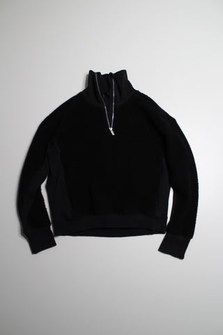 Lululemon black stand out sherpa 1/2 zip, size 2 (relaxed fit)
