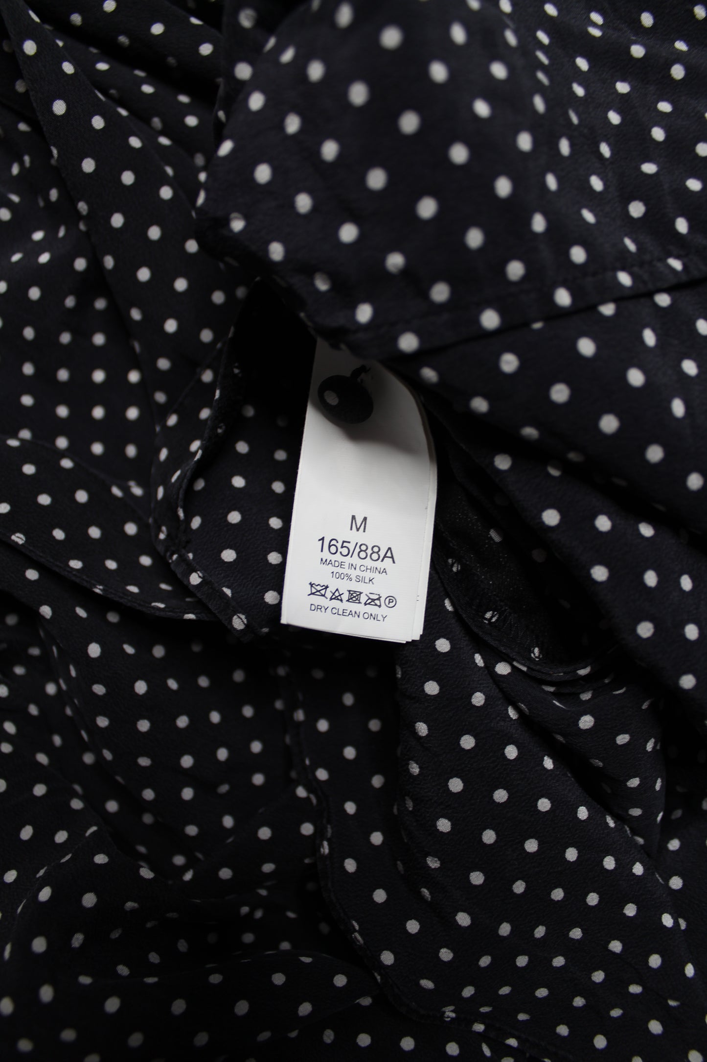 Kate Spade silk long sleeve polka dot blouse, size medium