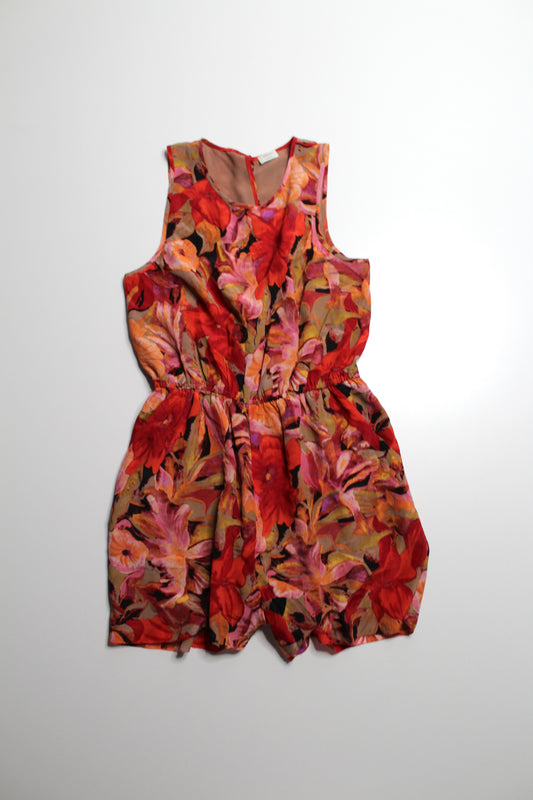 Aritzia silk floral ‘rive’ shorts romper, size large