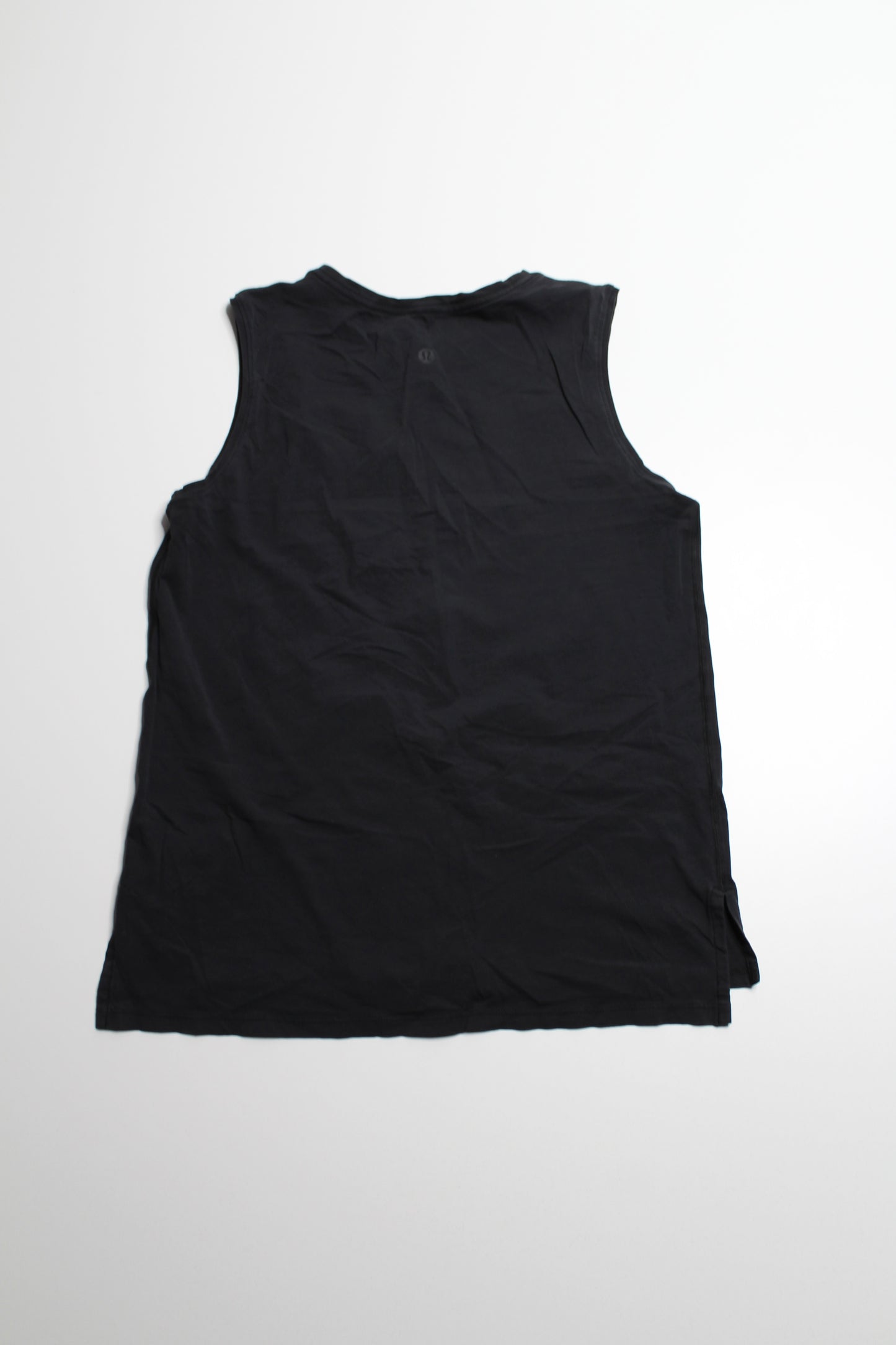 Lululemon black cotton muscle tank, no size. Fits like 8