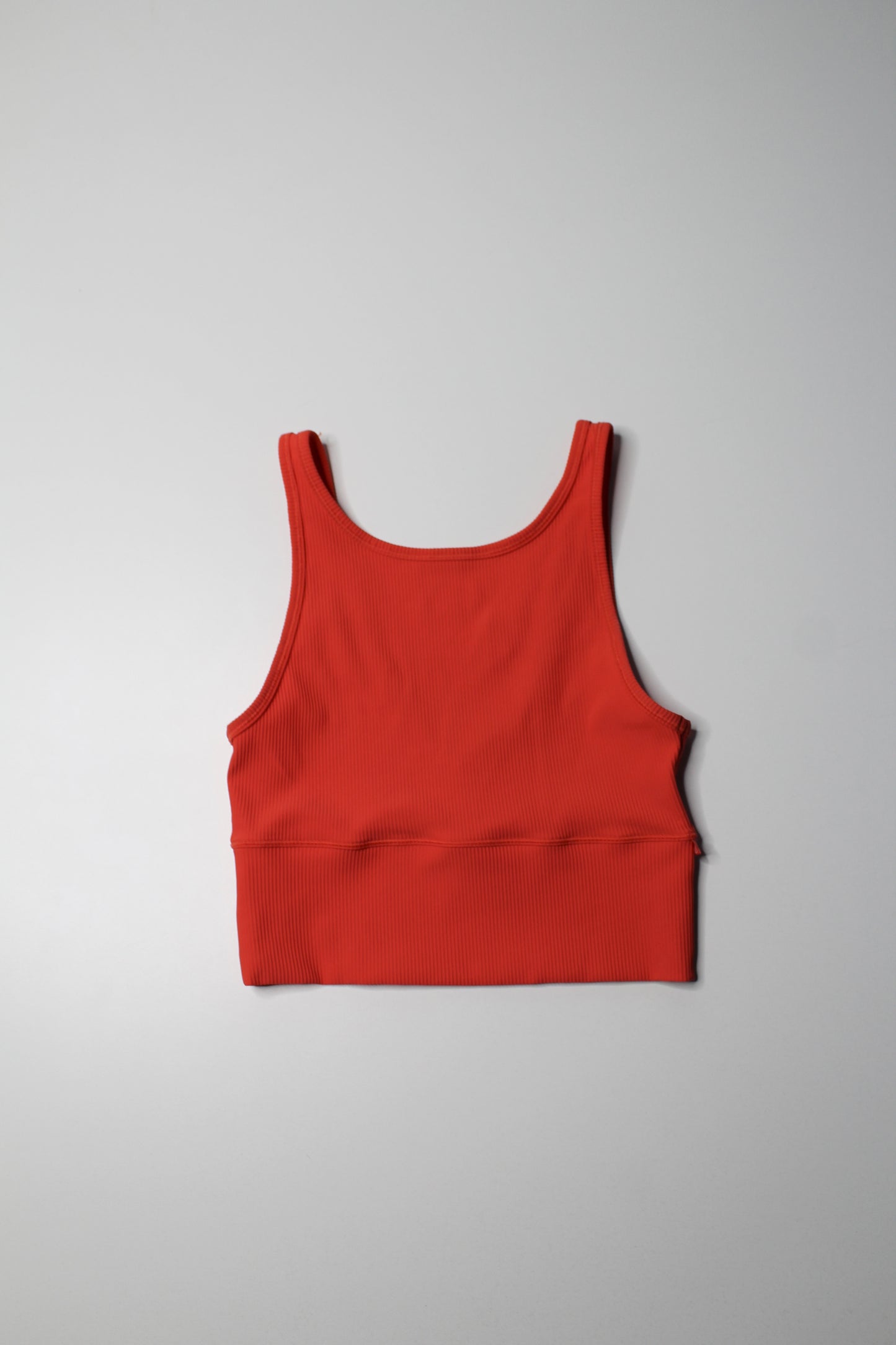 Lululemon orange ‘power pivot’ tank, Size 4 *ribbed