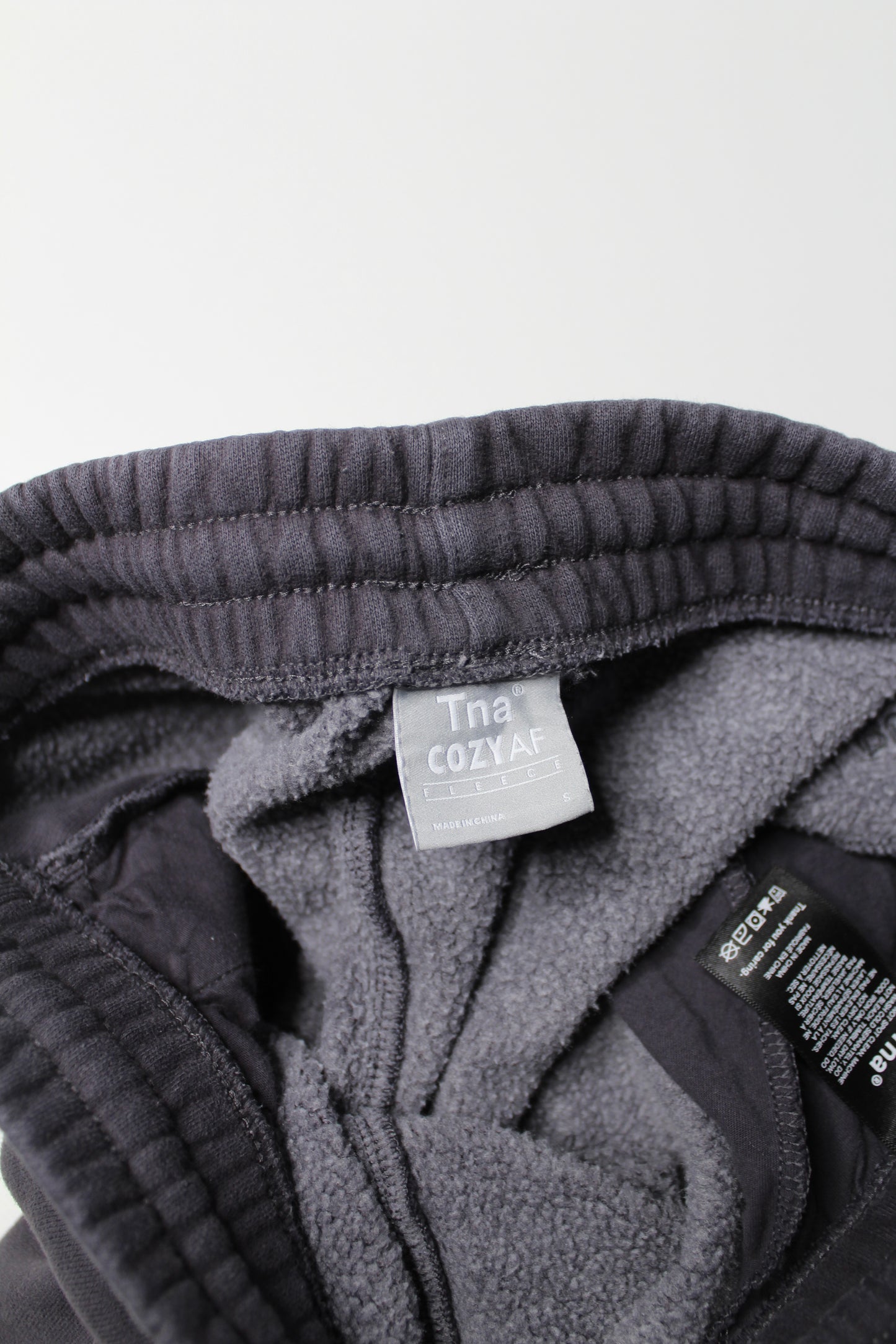 Aritzia TNA grey COZY AF fleece joggers, size small (matching sweatshirt available)