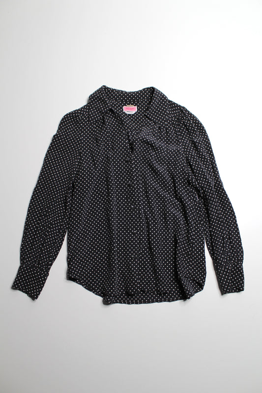 Kate Spade silk long sleeve polka dot blouse, size medium