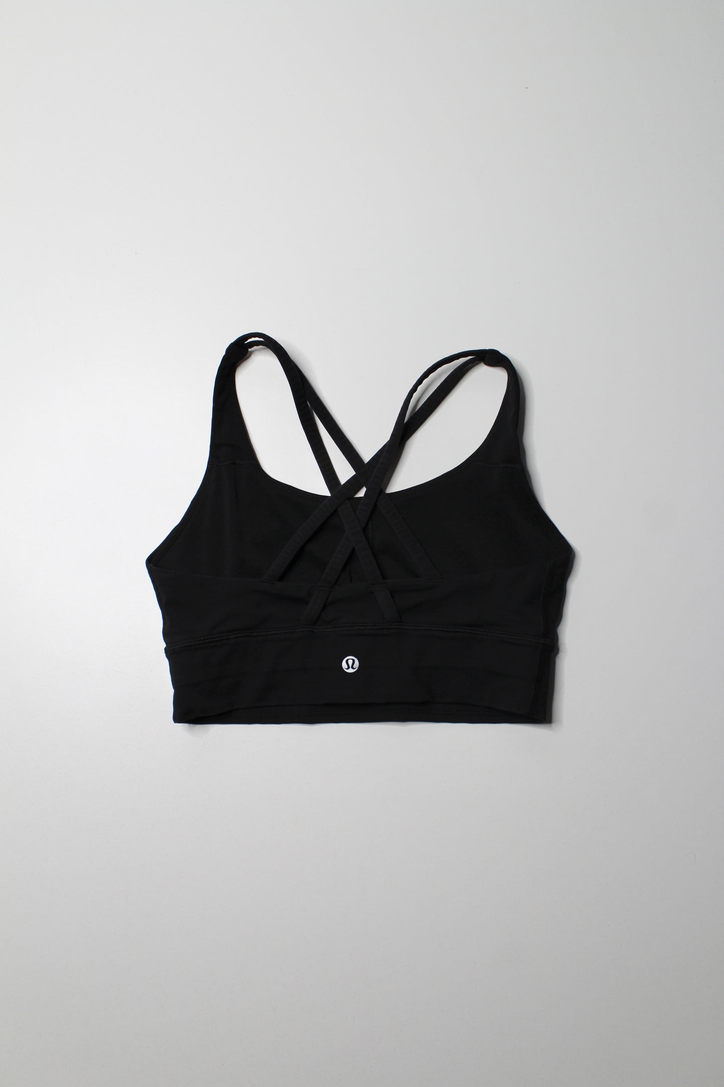 Lululemon black energy bra, size 6 *long line