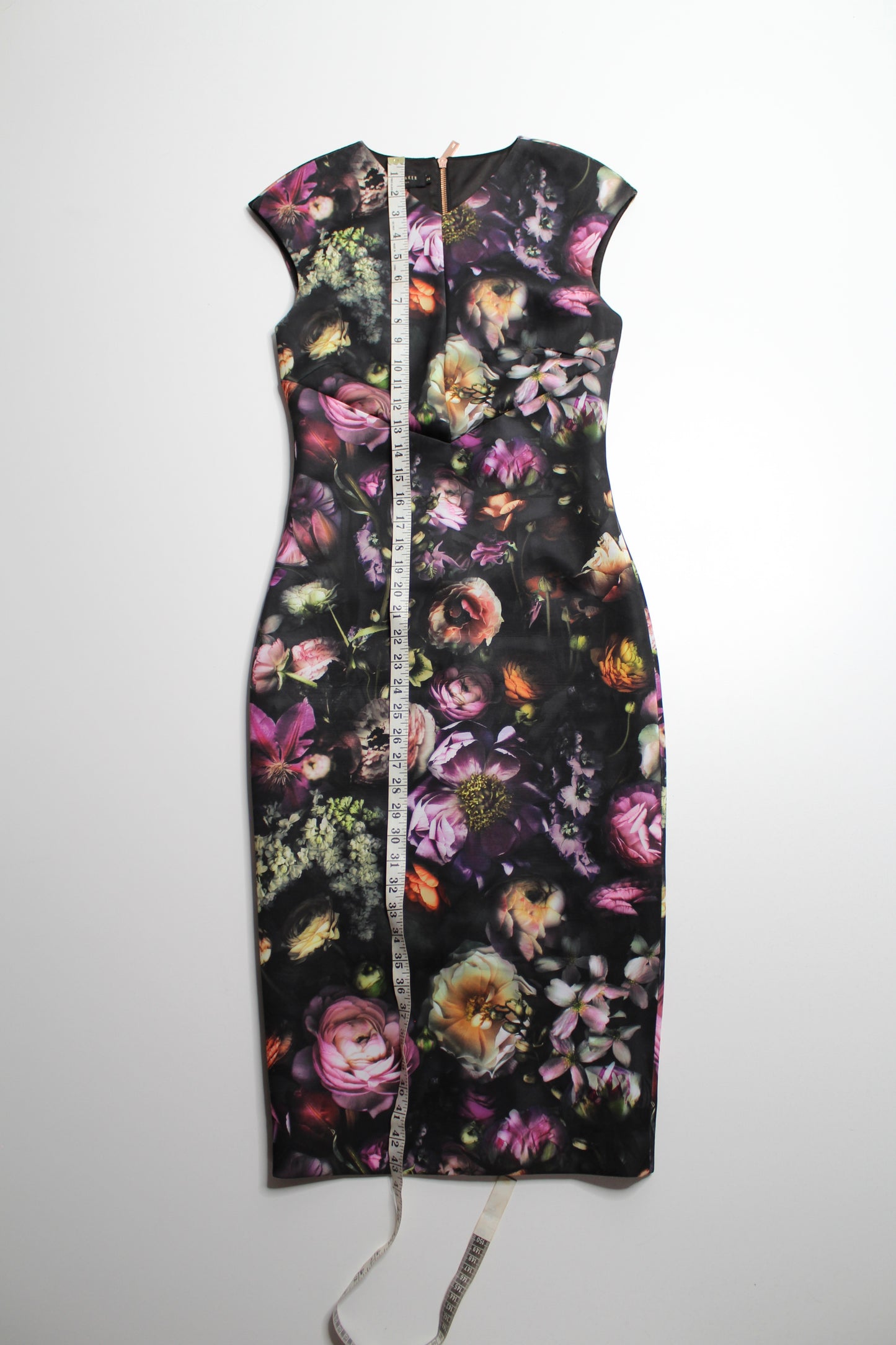Ted Baker floral midi pencil cocktail dress, size 2 (size small)