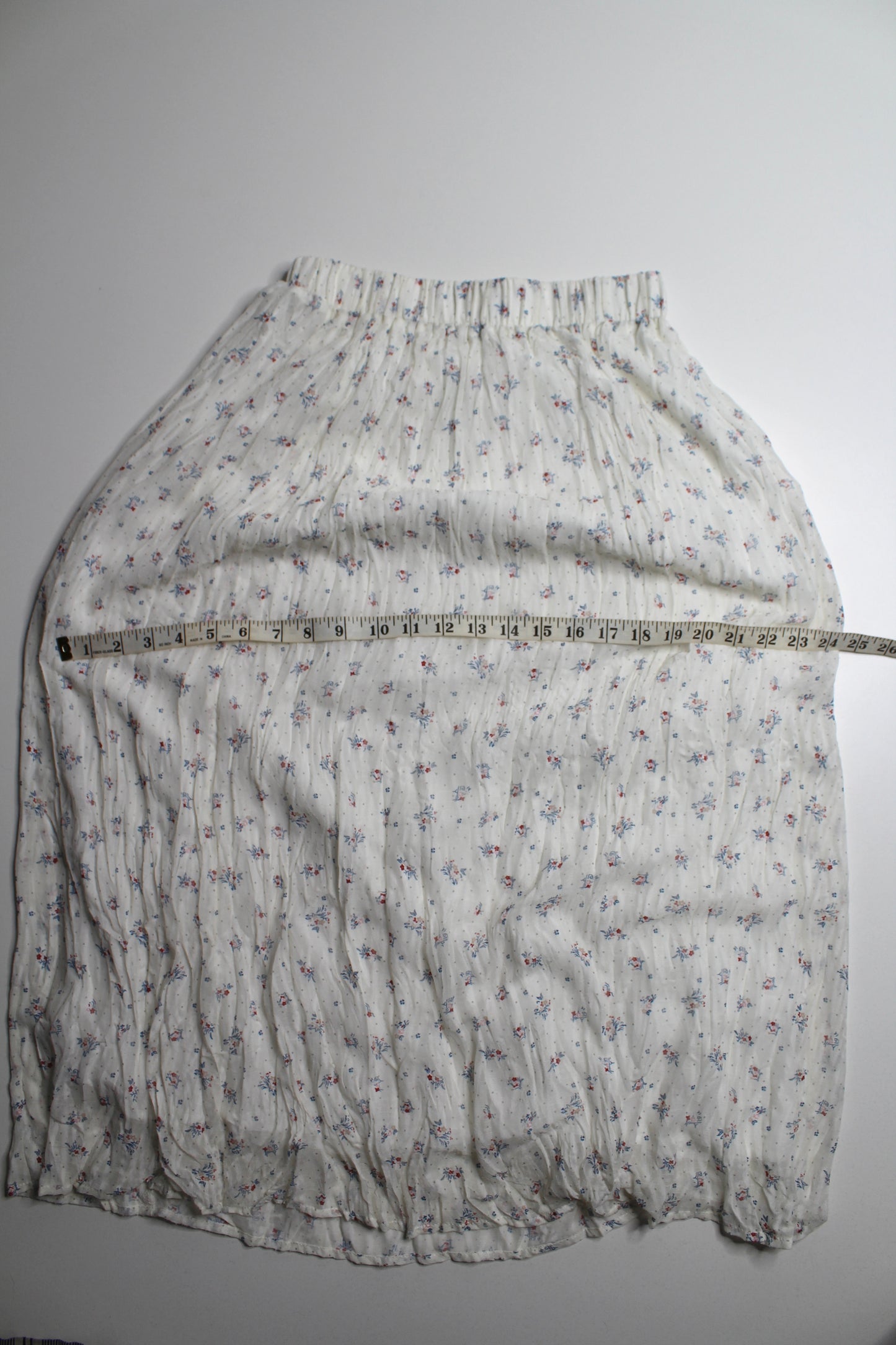 Missa Masa white floral crinkle skirt, one size