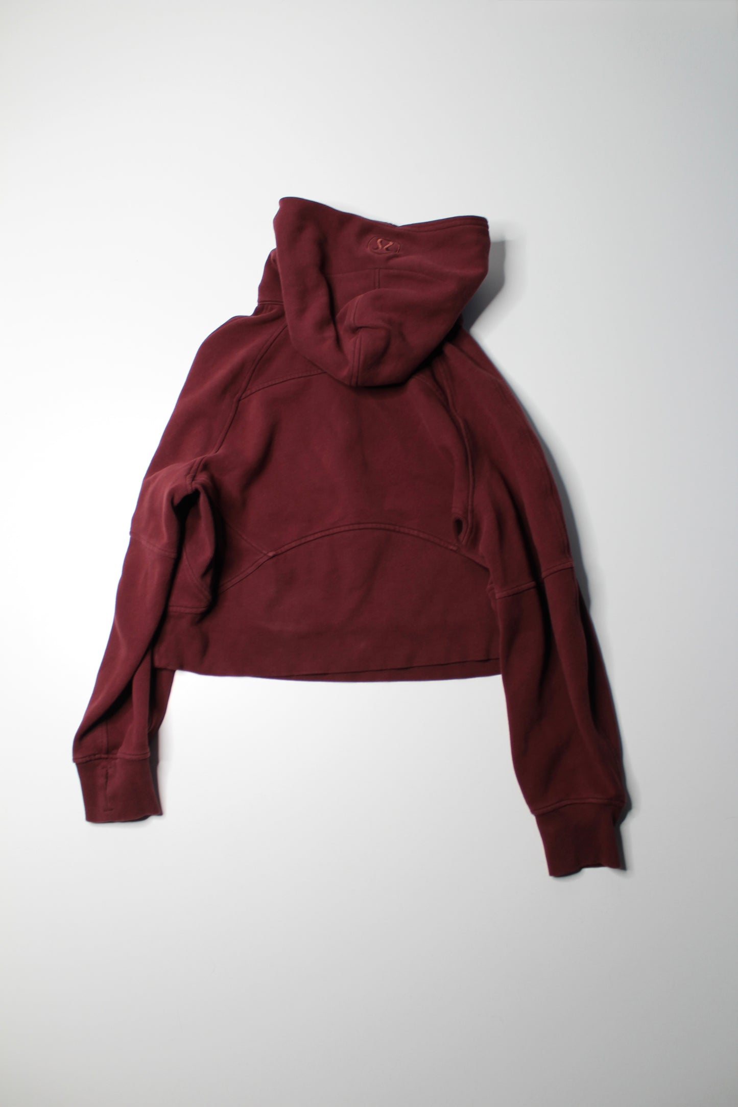 Lululemon red merlot ‘scuba oversized 1/2 zip’ hoodie, size xs/s (fits 4/6)
