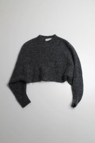 Aritzia wilfred free grey cropped cosmic fuzzy sweater, size xxsmall (loose fit)