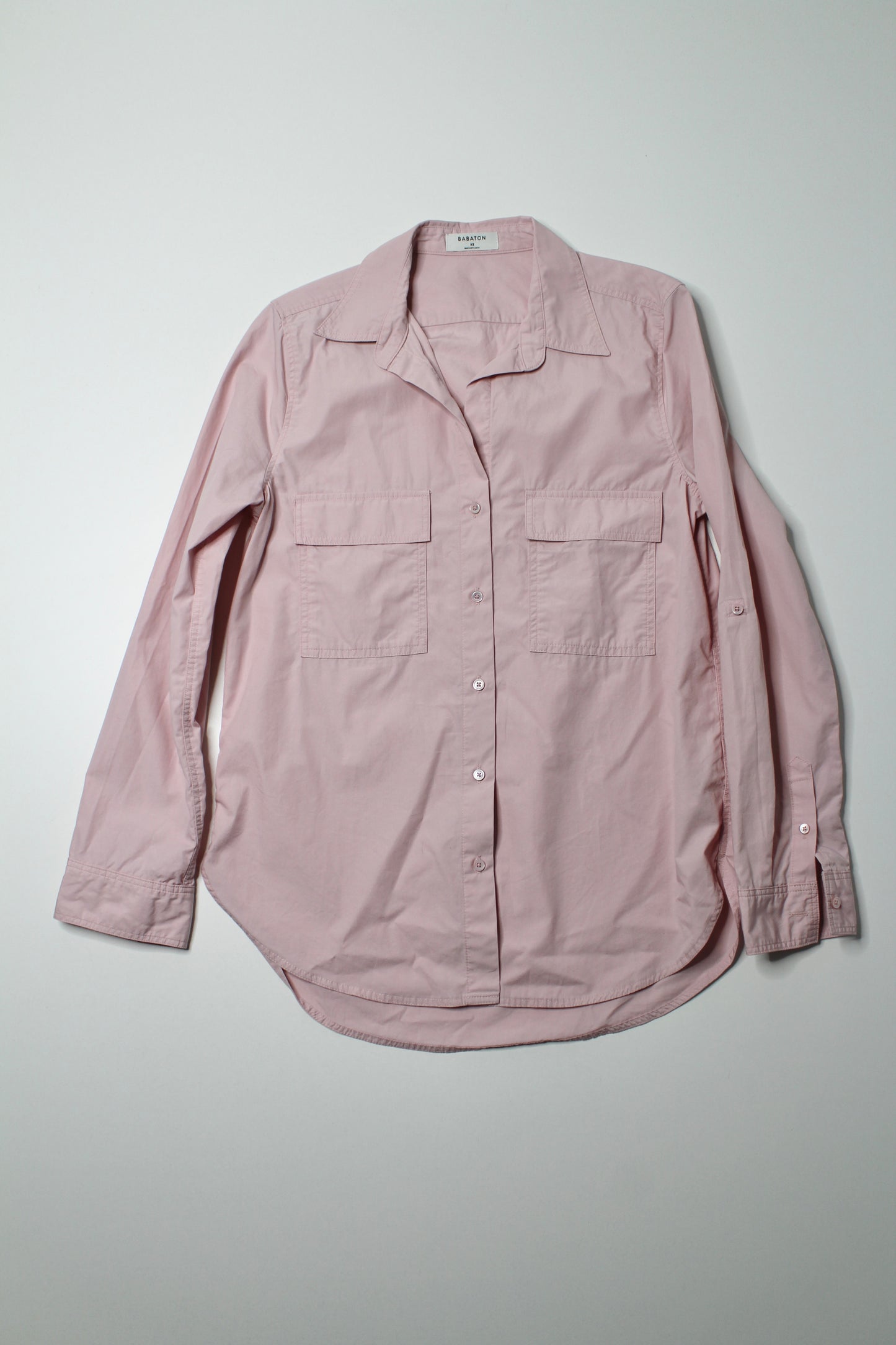 Aritzia Wilfred Free pink button up cotton blouse, size xs (loose fit)