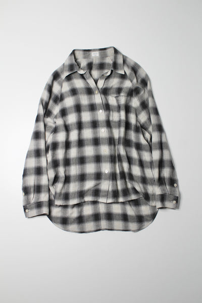 Aritzia Wilfred Free plaid flannel boyfriend long sleeve, size xsmall (loose fit)