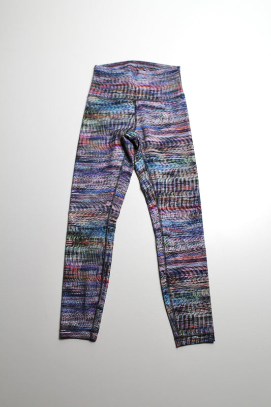 Lululemon digital oasis white multi ‘wunder train’ leggings, size 6 (25”)