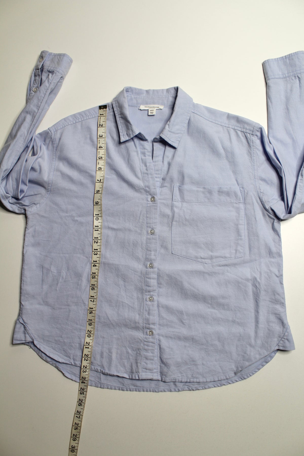 Beach Lunch Lounge blue button down cotton shirt, size medium