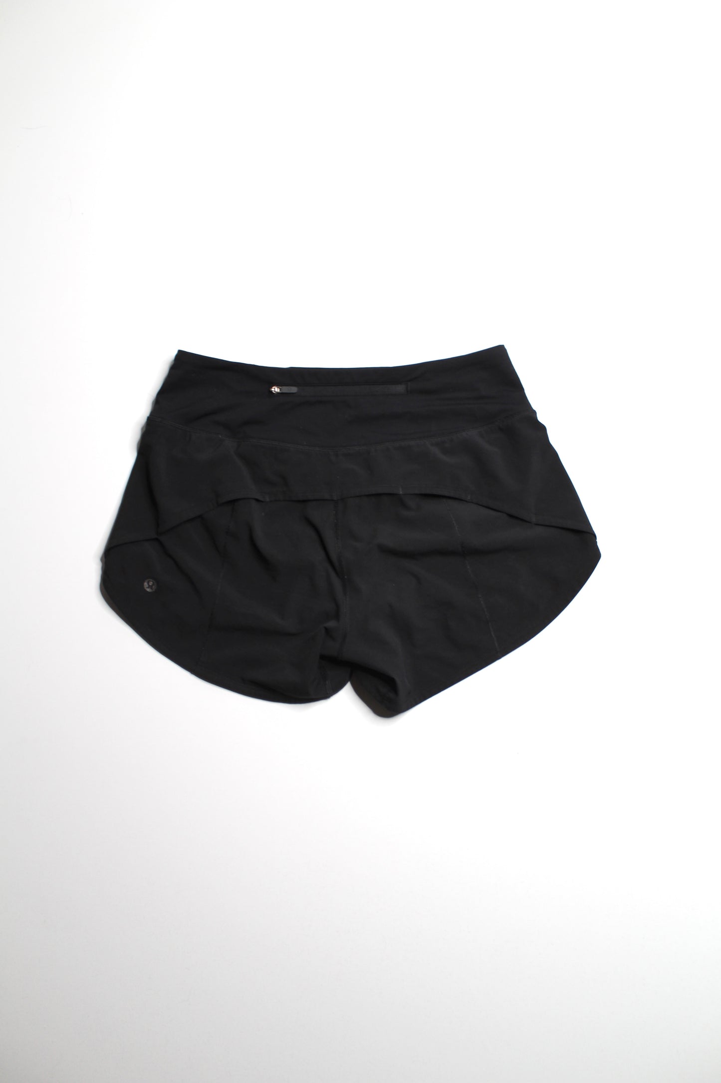 Lululemon black ‘speed’ shorts, size 4