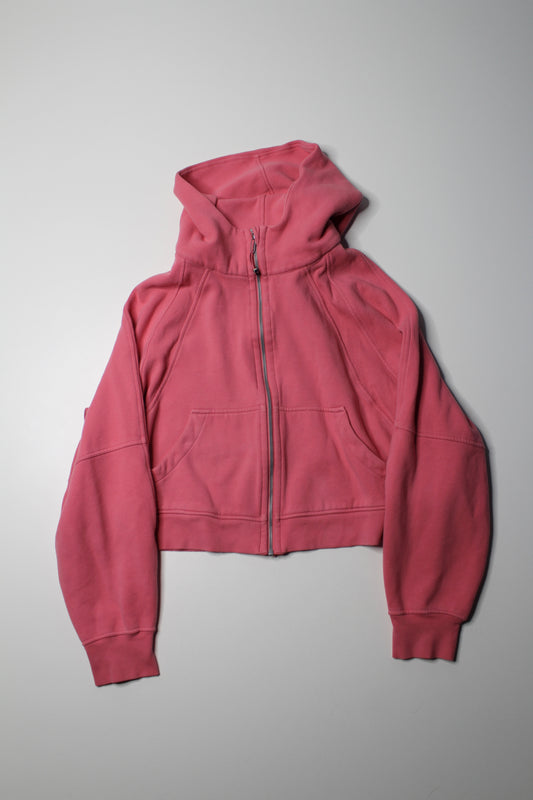 Lululemon pink blossom ‘scuba oversized full zip’ hoodie, size XL/XXL (fits 10/12)