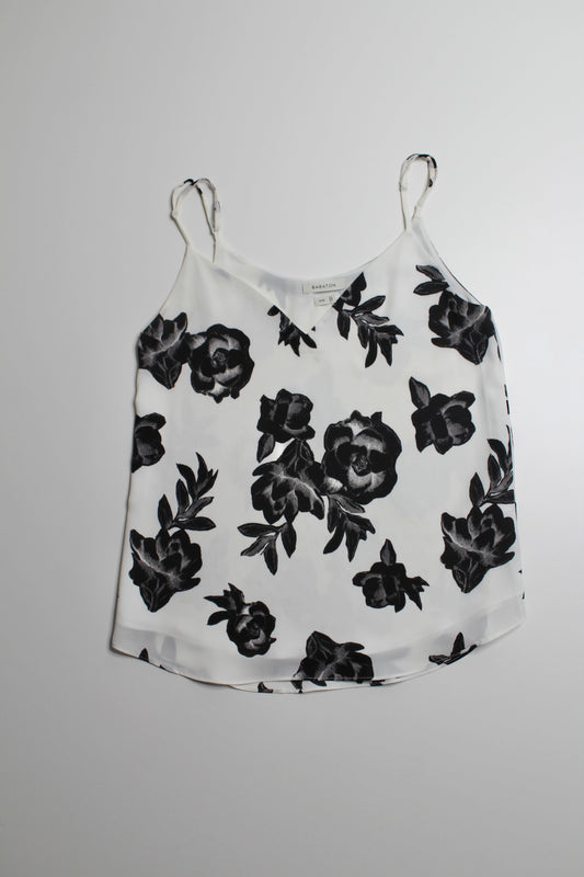 Aritzia  babaton black / white floral Everly v neck camisole, size xxs