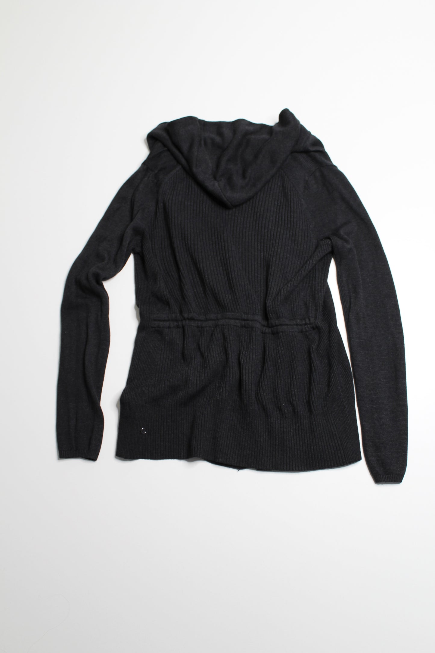 Lululemon heathered black (dark grey) ‘peace of mind’ hooded wrap sweater, no size. Fits like 6 (additional 50% off)