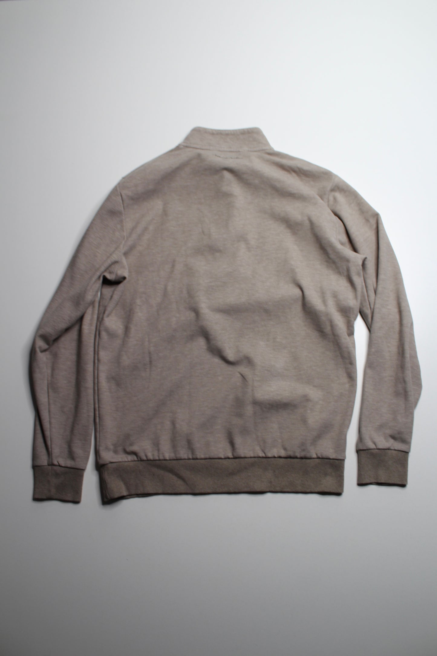 Travis Mathews MENS tan 1/4 zip long sleeve, size medium
