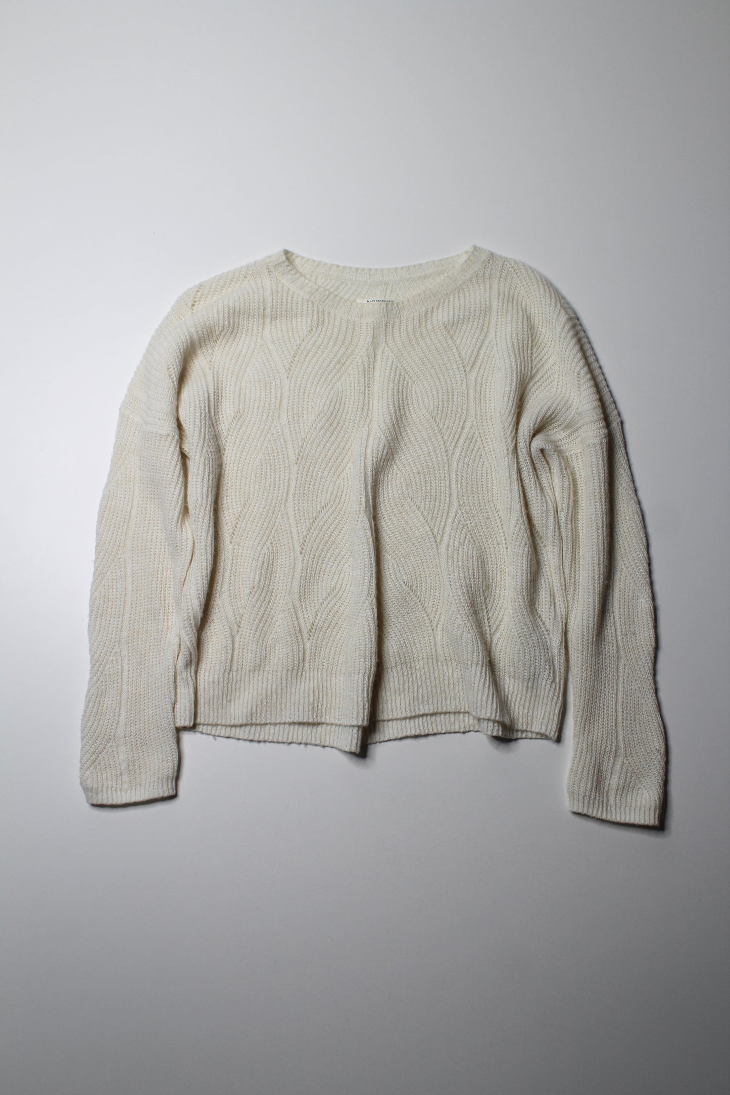 Anthropologie cream knit sweater, size small (loose fit) (additional 50% off)