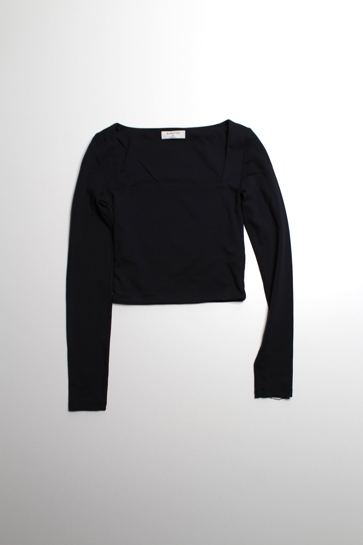 Aritzia Babaton black square neck ‘contour’ long sleeve, size xs