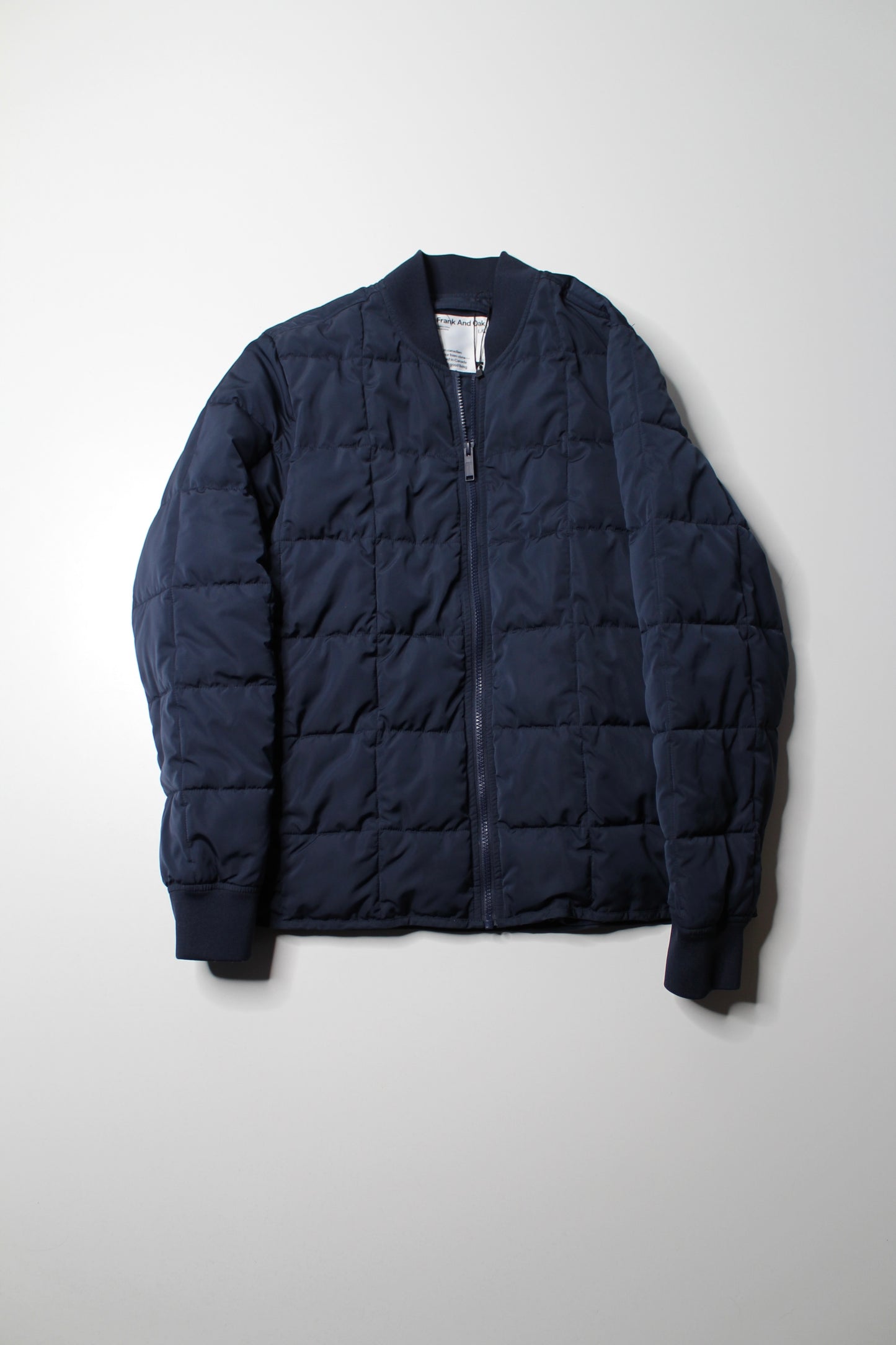 Frank And Oak navy quilted bomber jacket, size large (additional 20% off)