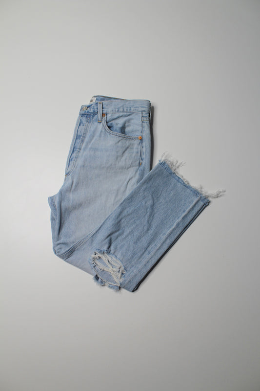 AGOLDE light wash ‘riley crop’ jeans, size 28 (24”)