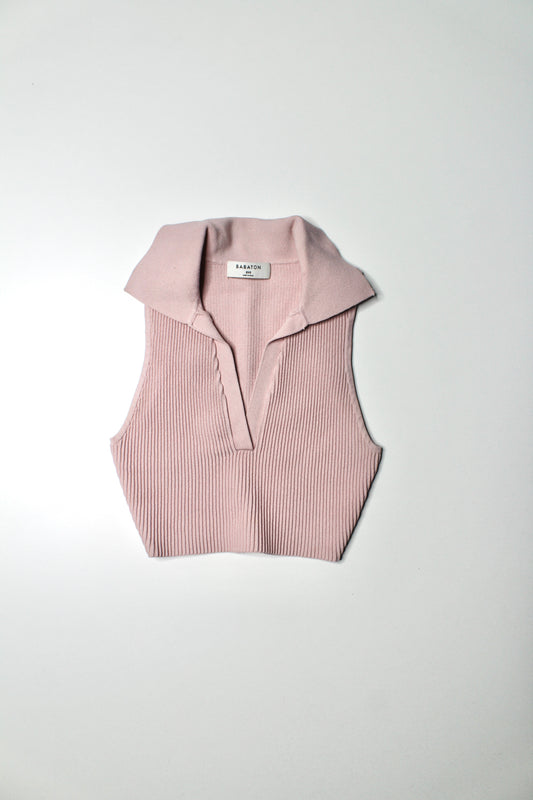 Aritzia Babaton light pink collared 'sculpt' tank, size xxs
