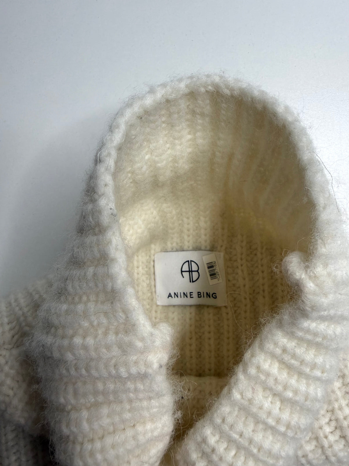 Anine Bing cream 'sydney' knit sweater, size xs (oversized)