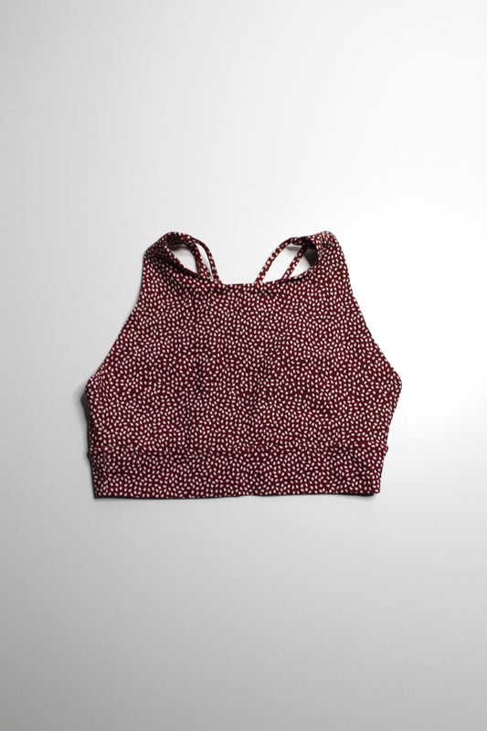 Buff Bunny deep maroon bossy print sports bra, size medium *matching leggings available (sale: 20% off)