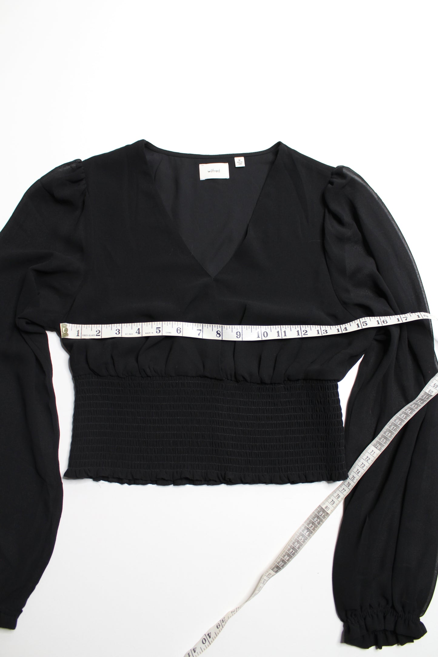 Aritzia Wilfred black ‘wistful’ blouse, size medium